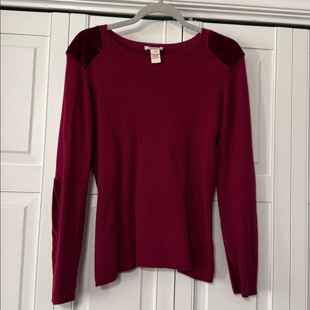 Sundance Deep Red Merino Wool Sweater